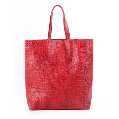 Сумка Poolparty leather-city-croco-red Сумка Poolparty leather-city-croco-red