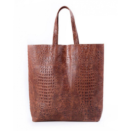 Сумка Poolparty leather-city-croco-brown Сумка Poolparty leather-city-croco-brown