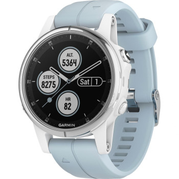 Смарт-часы Garmin fenix 5S Plus,Glass,White w/Sea Foam Band,GPS (010...