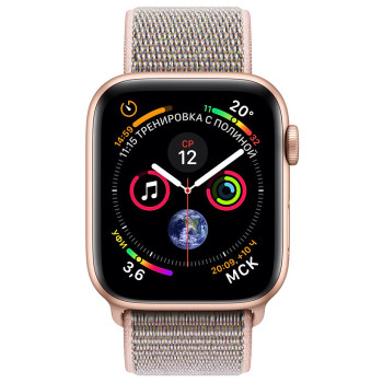 Смарт-часы Apple Watch Series 4 44mm Gold Aluminium Case with Pink S...