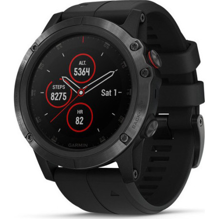 Смарт-часы Garmin fenix 5x Plus, Sapphire, Black w/Black Band, GPS (...