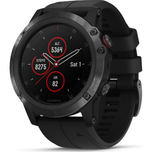 Смарт-часы Garmin fenix 5x Plus, Sapphire, Black w/Black Band, GPS (...
