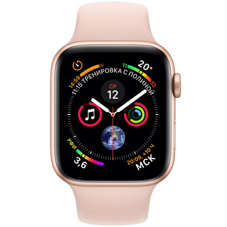 Смарт-часы Apple Watch Series 4 44mm Gold Aluminium Case with Pink S...