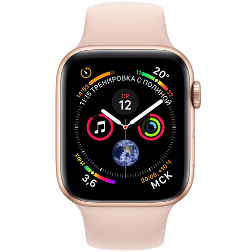 Смарт-часы Apple Watch Series 4 44mm Gold Aluminium Case with Pink S...