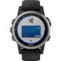 Смарт-часы Garmin fenix 5S Plus,Glass,Silver w/Black Band,GPS (010-0...