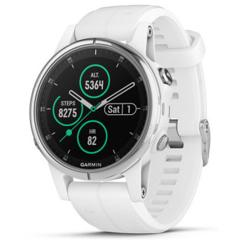 Смарт-часы Garmin fenix 5S Plus,Sapphire,White w/White Band,GPS (010...