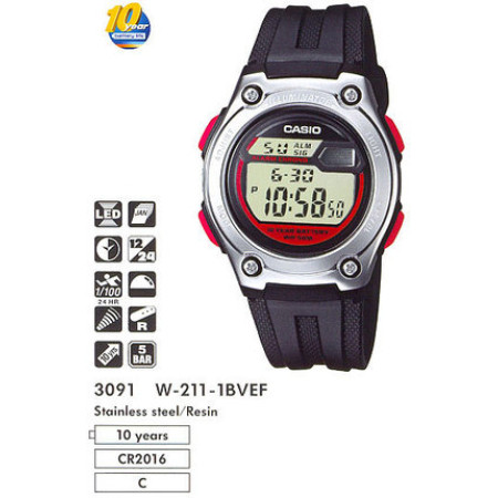 Часы Casio W-211-1BVEF