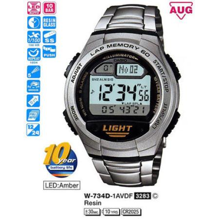 Часы Casio W-734D-1AVEF