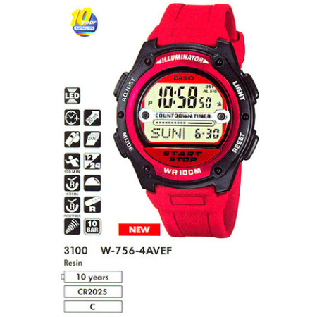 Часы Casio W-756-4AVEF